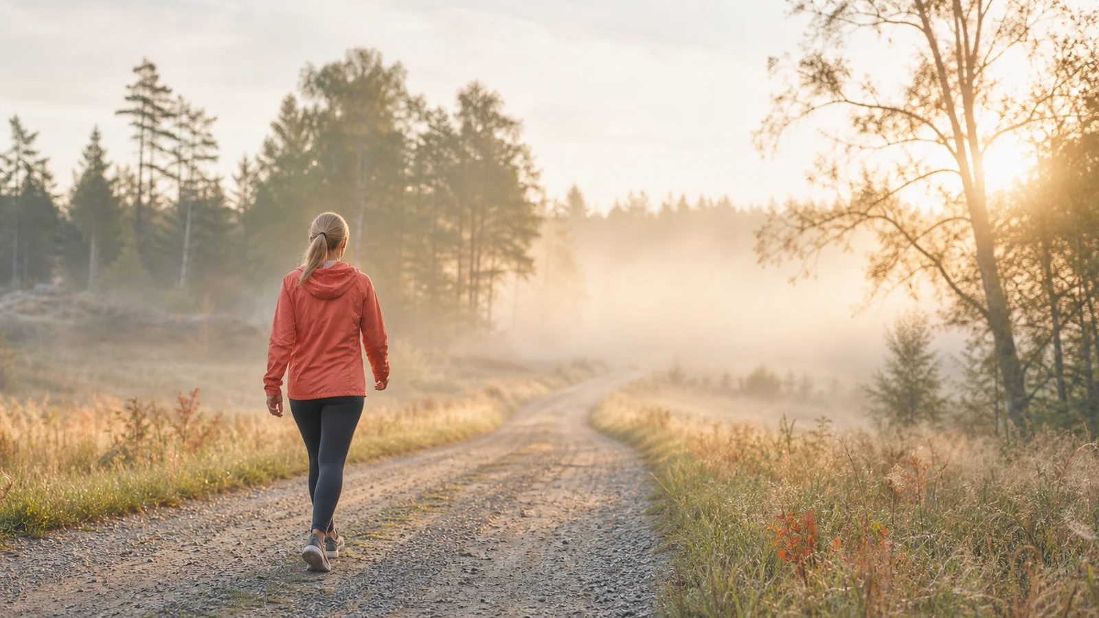 Person går på trottoar med träningsklocka som visar dagens steg